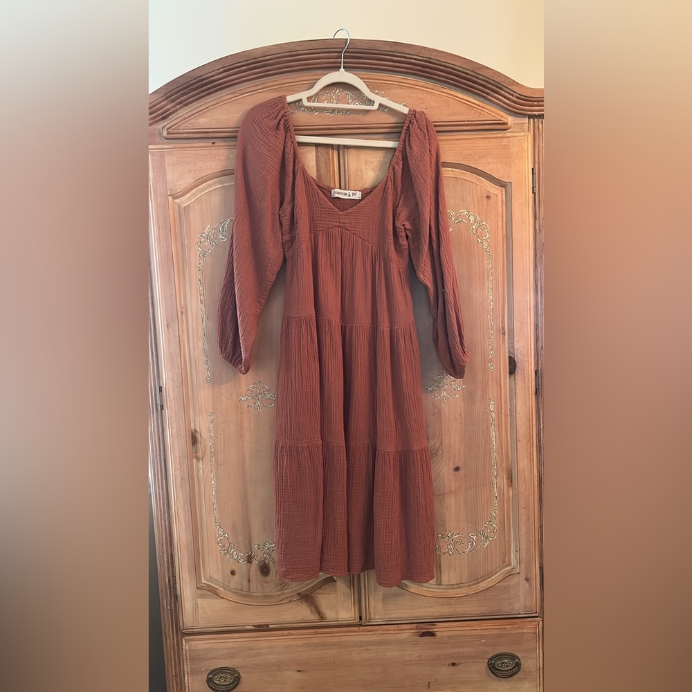 Cotton gauze midi dress size small